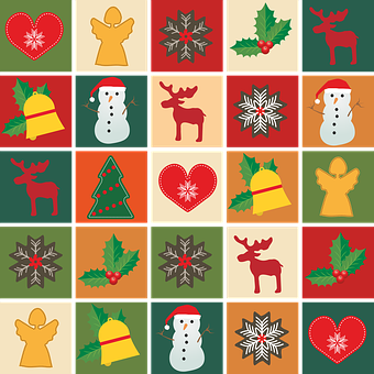 Christmas Icons Collage PNG