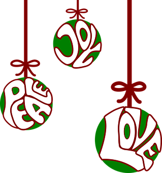 Christmas Joy Peace Love Ornaments PNG