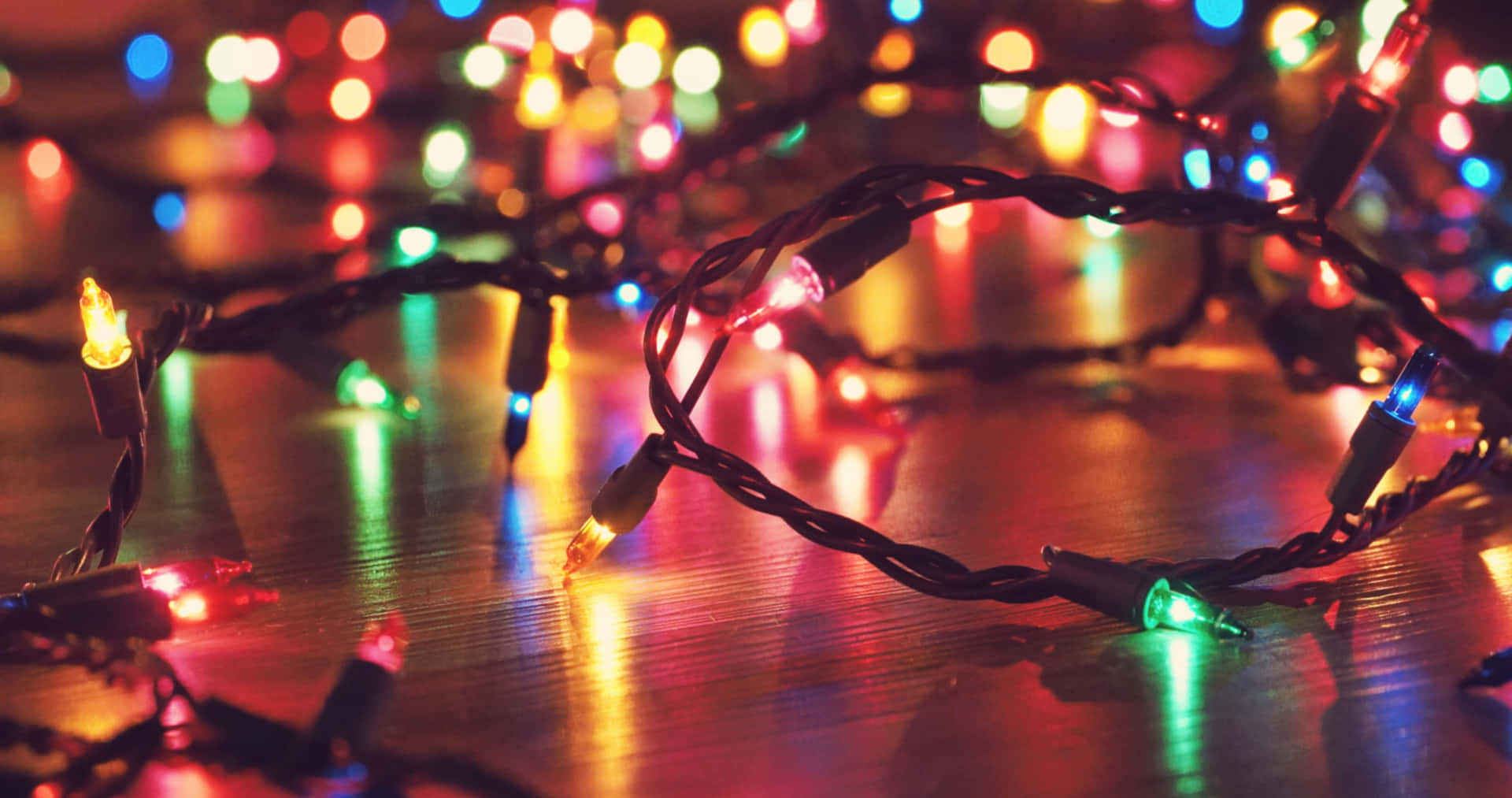 A festive Christmas celebration, complete with lights.