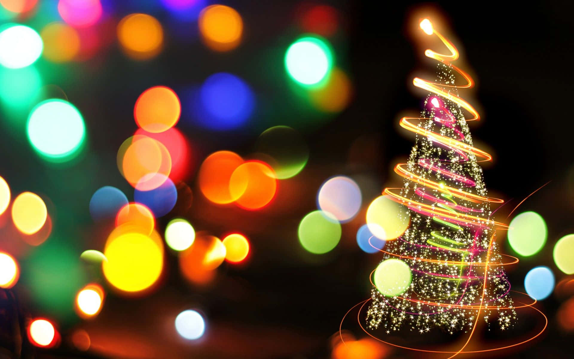 Christmas Light Blurry Spinning Around Tree Picture