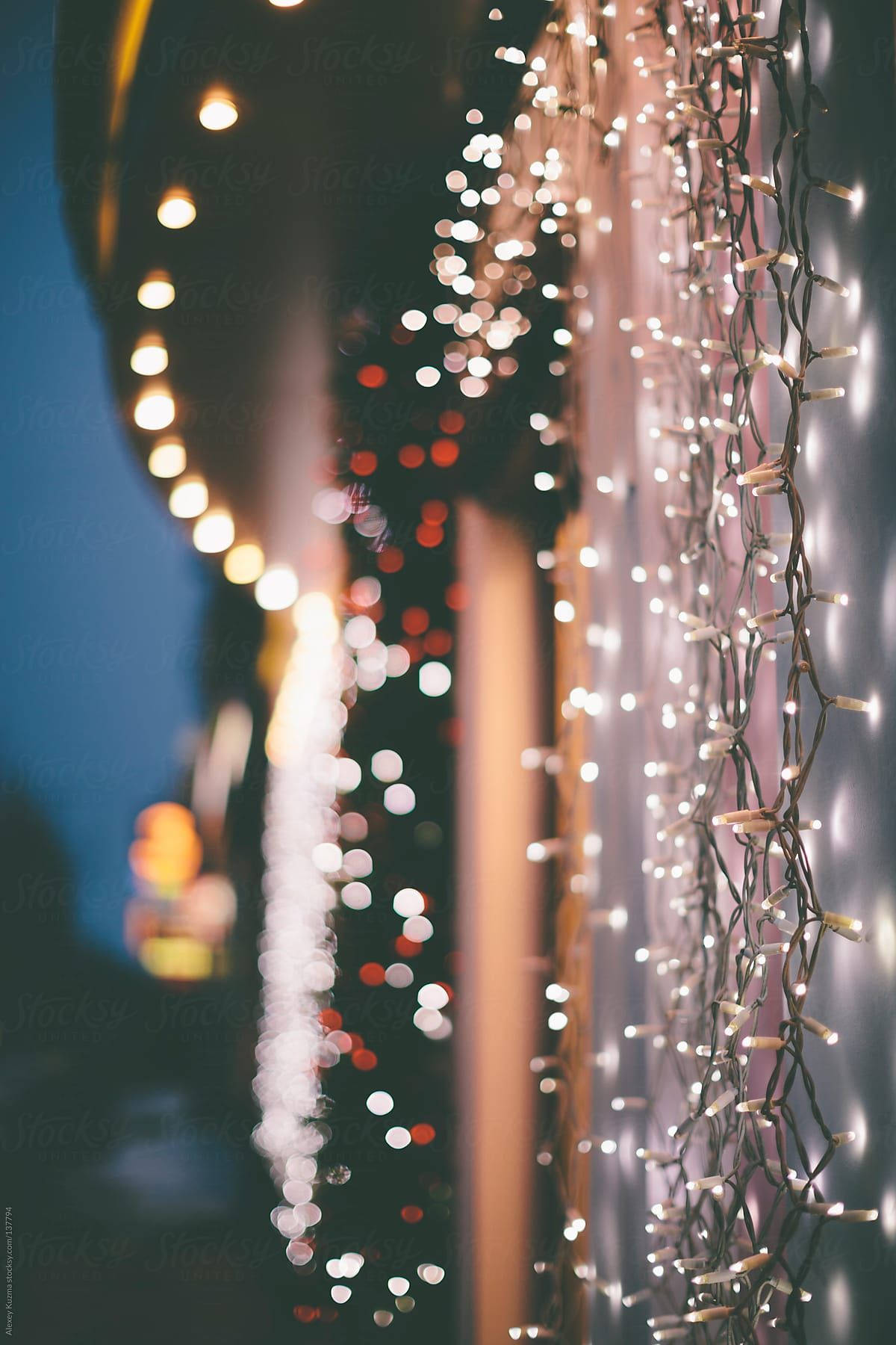 A perfect harmony of beauty and spirit - Christmas lights adorn the night. Wallpaper