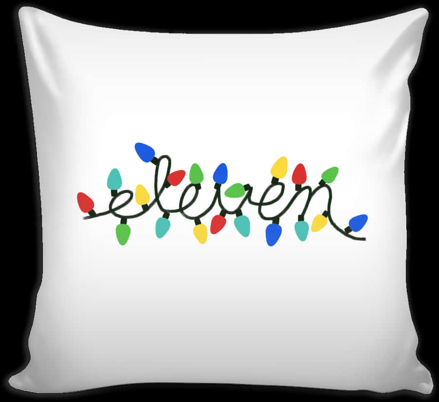 Christmas Lights Believe Pillow Design PNG