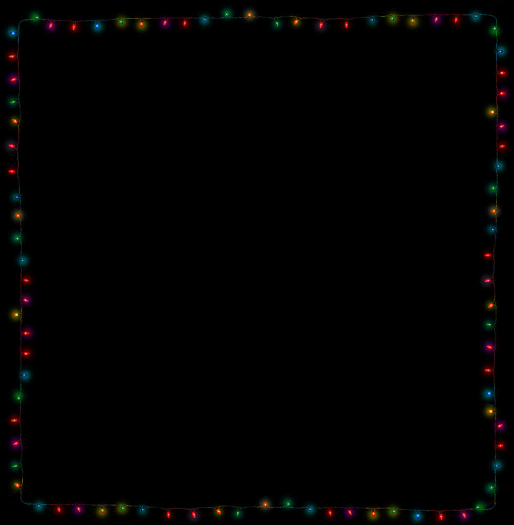 Christmas Lights Border Frame PNG