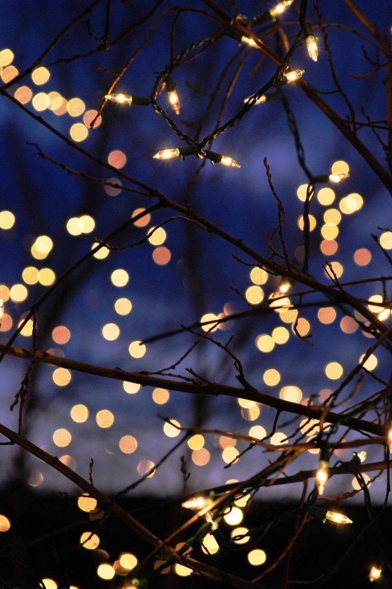 Nyd en hyggelig aften med julelys med din iPhone baggrund. Wallpaper
