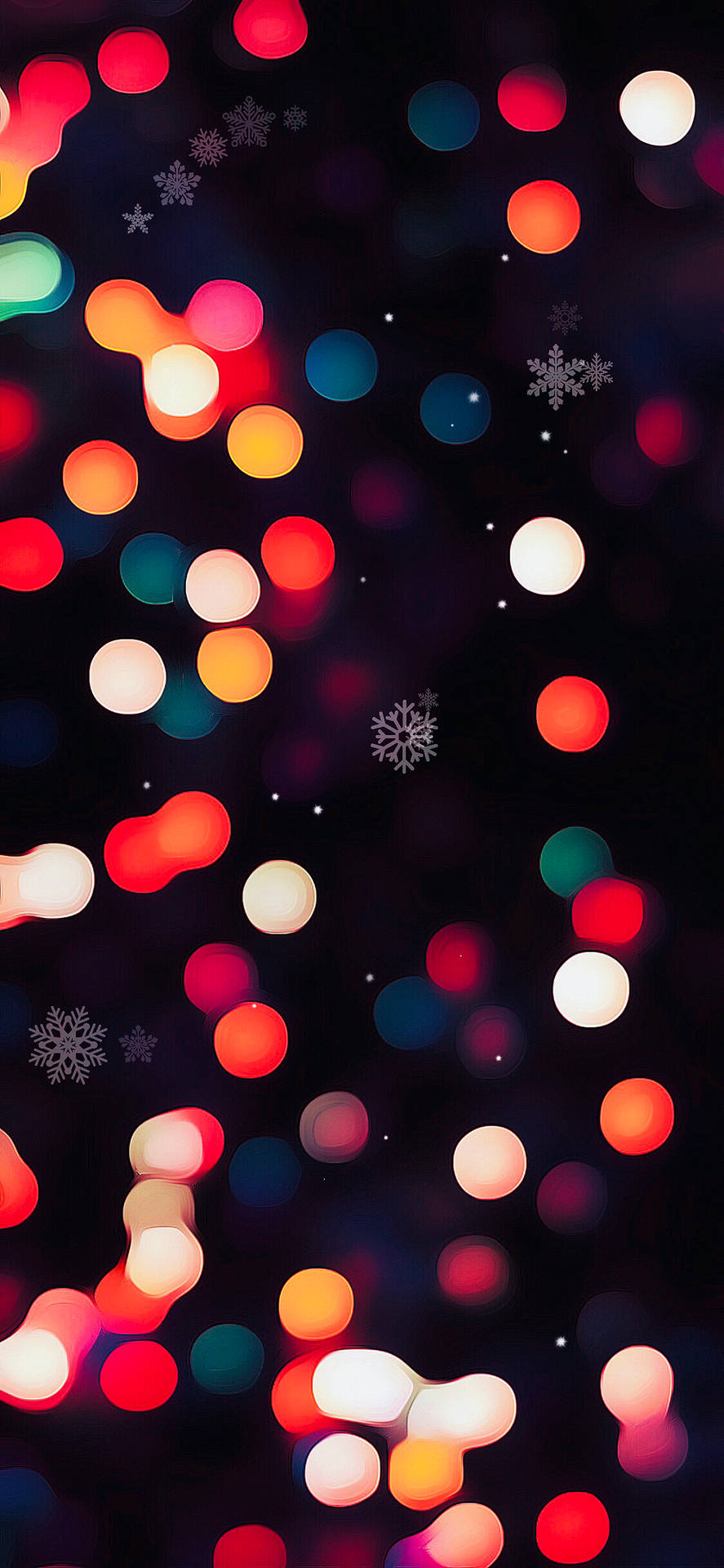 Christmas Lights Iphone Snowflakes Background