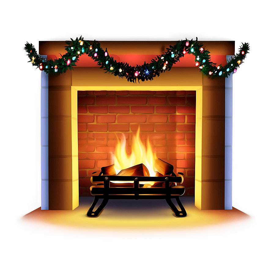 Christmas Lights On Fireplace Png Fqy74 PNG