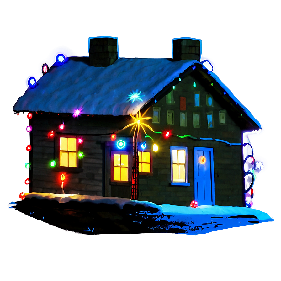 Christmas Lights On House Png 05032024 PNG