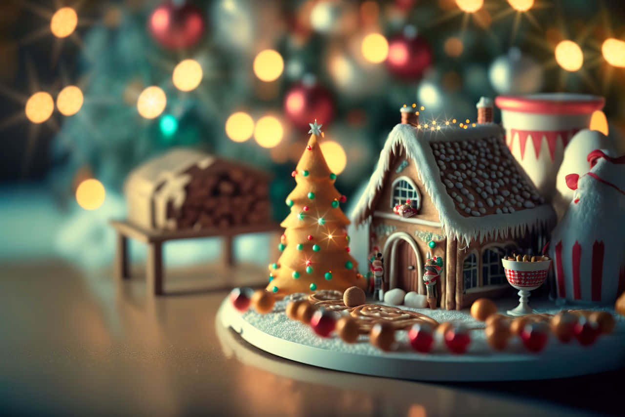 Spread cheer with these adorable Christmas lights Wallpaper
