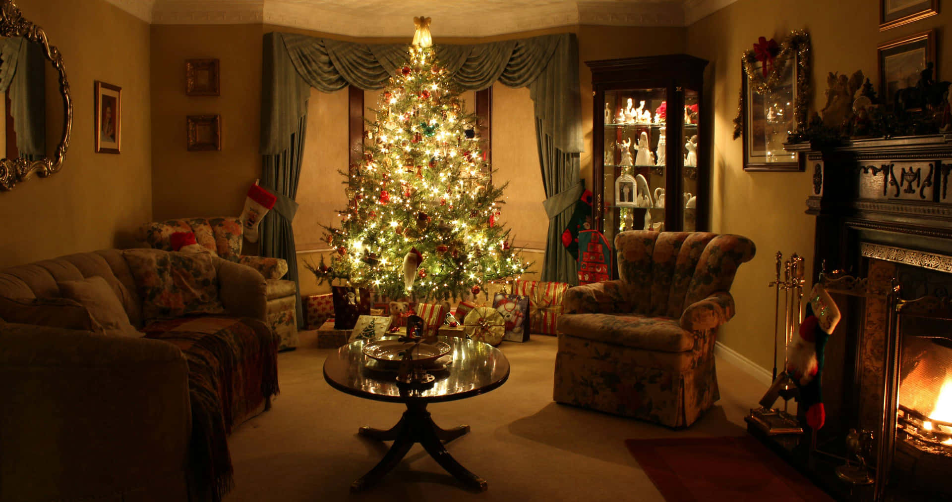 A Christmas Tree In A Living Room
