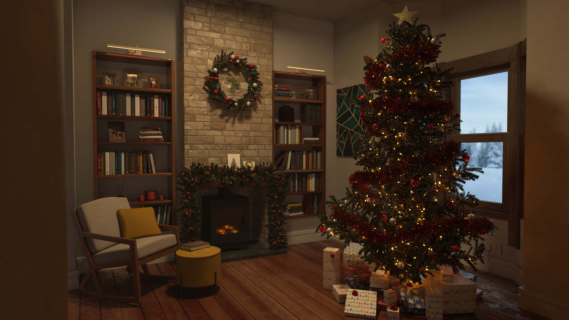 "Feeling The Holiday Spirit in This Christmas Living Room Setup!"