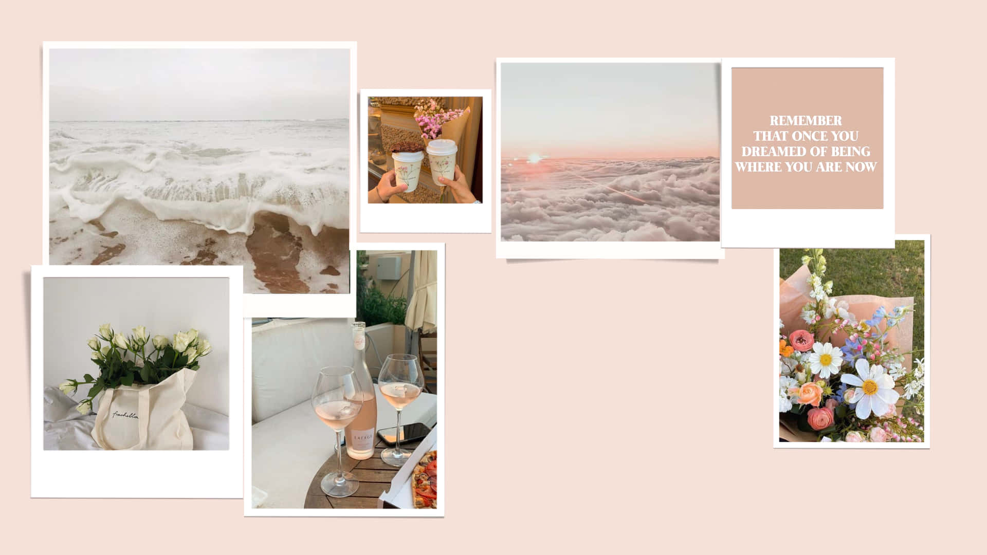 A Collage Of Photos With A Beach Theme Wallpaper