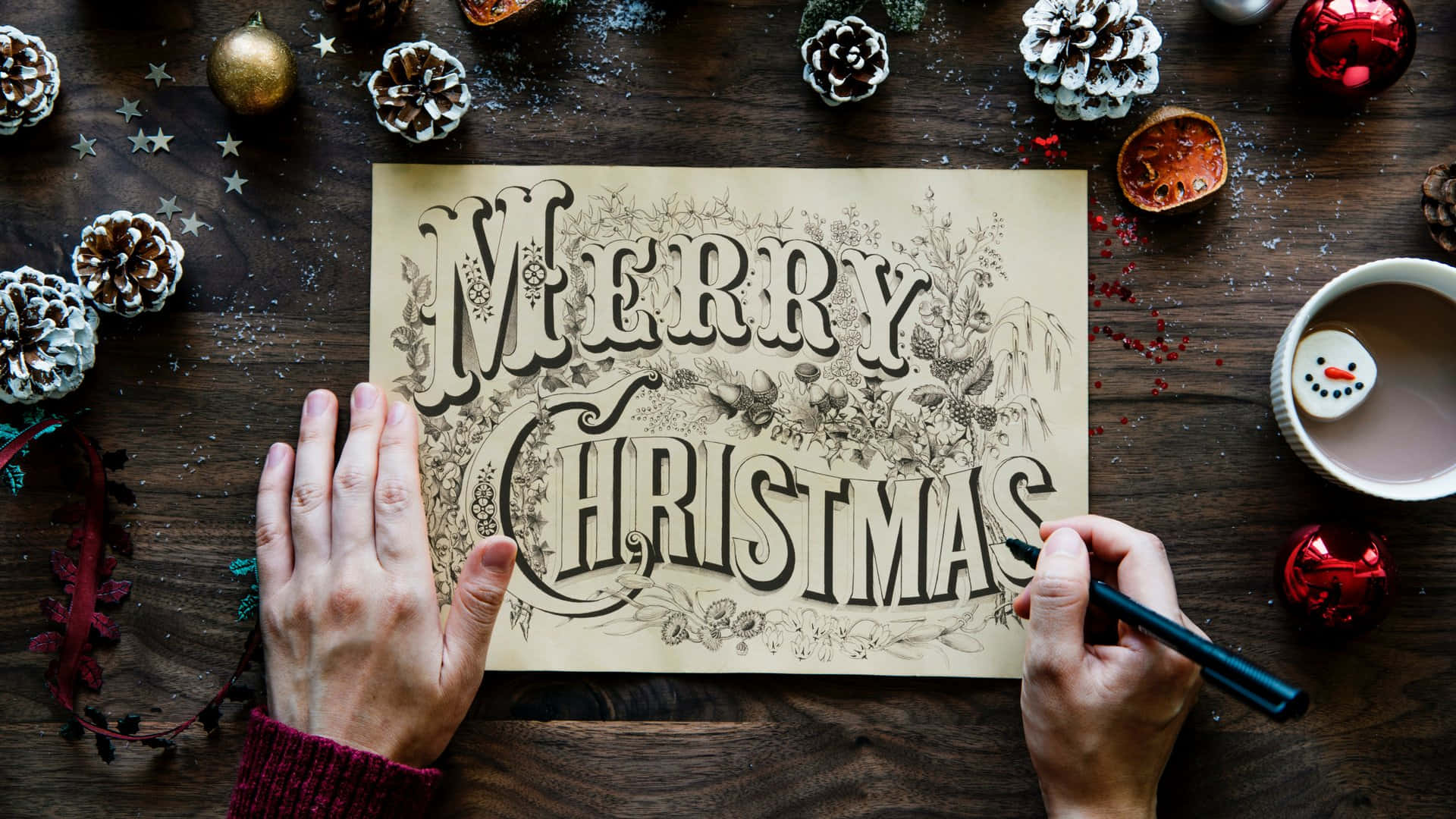 Kommin Weihnachtsstimmung Mit Einem Mac Ästhetik Wallpaper
