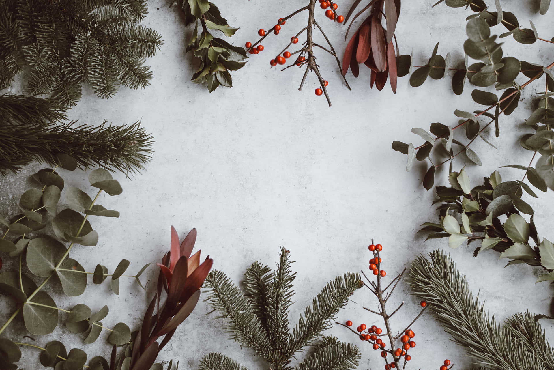 Different Leaves Christmas Mac Aesthetic Wallpaper