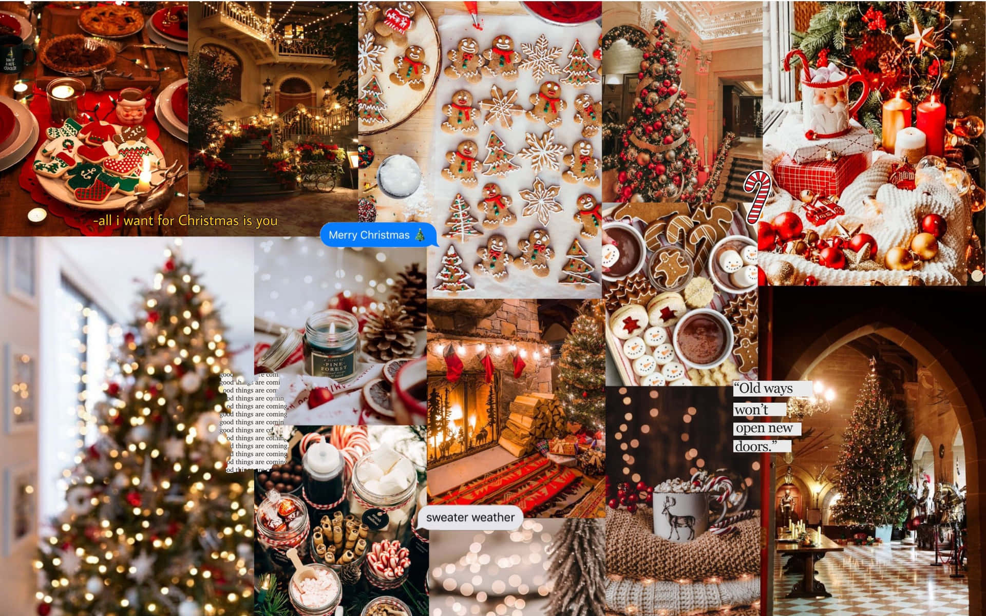 Christmas Collage Template For Instagram Wallpaper