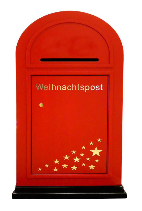 Christmas Mailbox Redwith Stars PNG