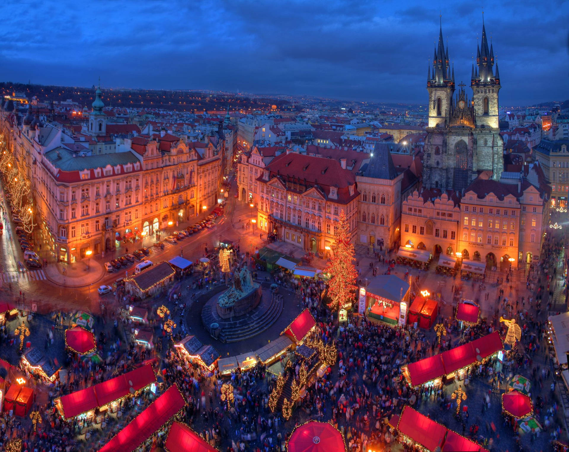Christmas Market Old Town Square Wallpaper