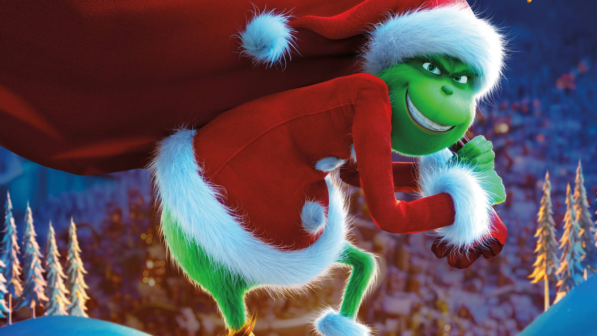 Películade Navidad: Disfraz De Grinch Santa Fondo de pantalla