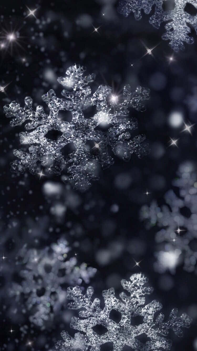 Snowflakes On A Black Background Wallpaper