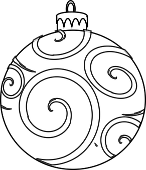 Christmas Ornament Swirls Outline PNG