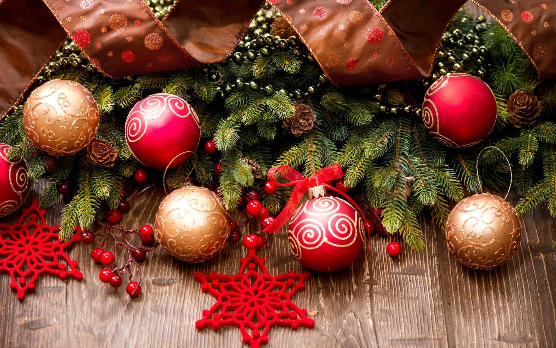Celebrate the festive season with a glittery Christmas ornament Wallpaper