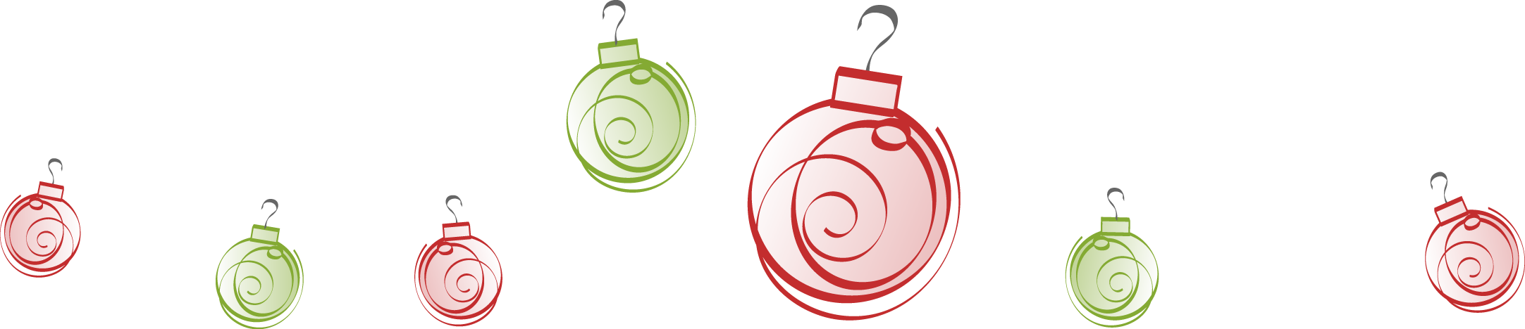 Christmas Ornaments Border Clipart PNG