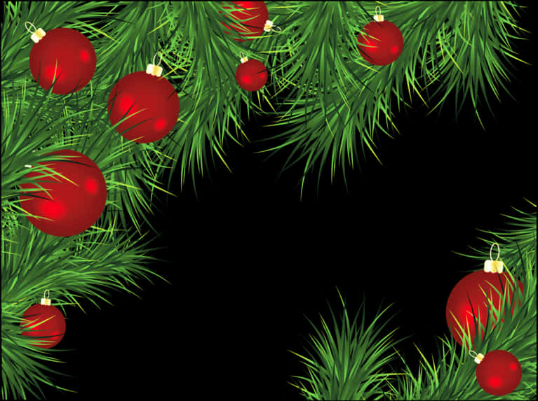 Christmas Ornaments Border Design PNG