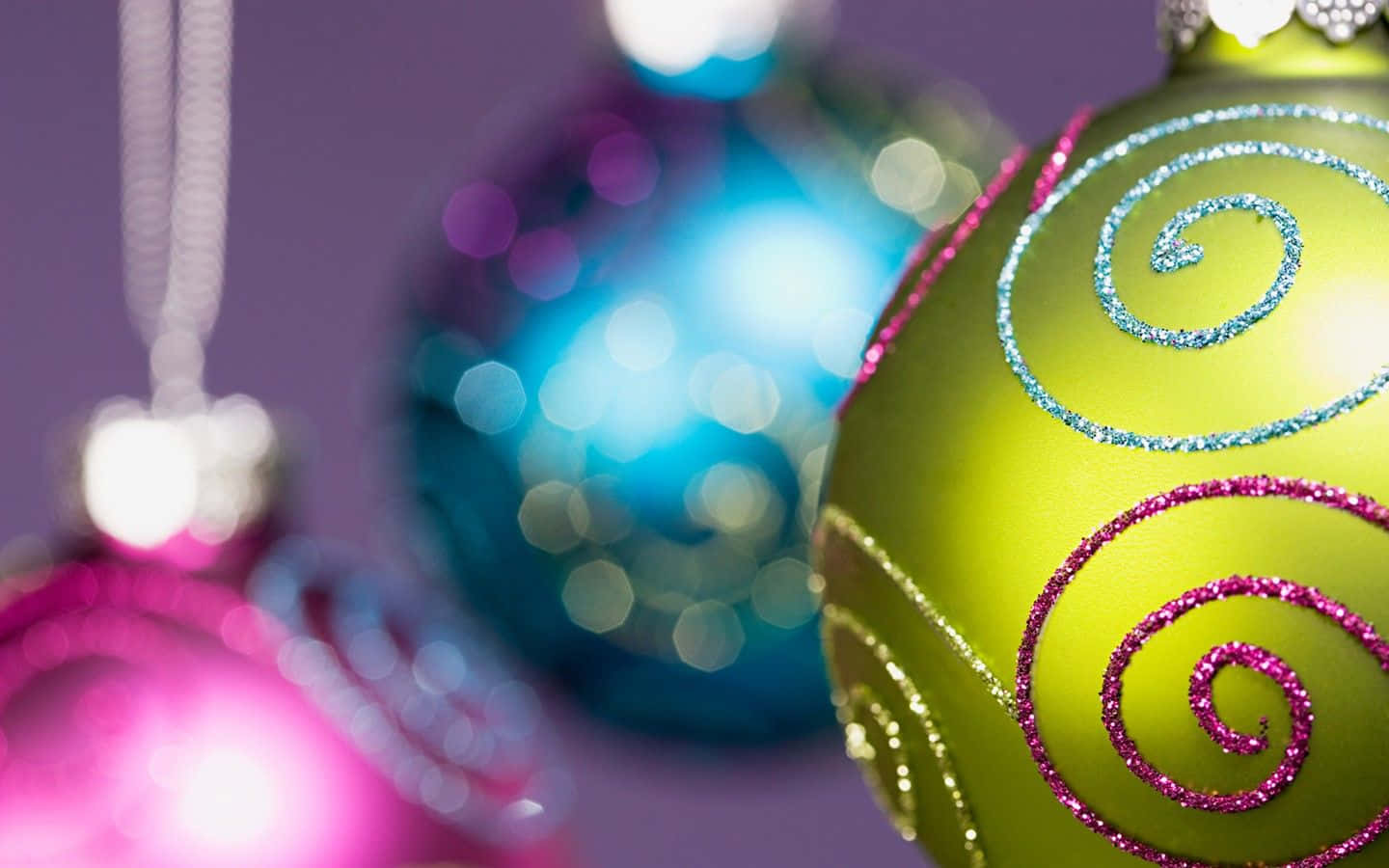 Zoomed In Christmas Ornaments Picture