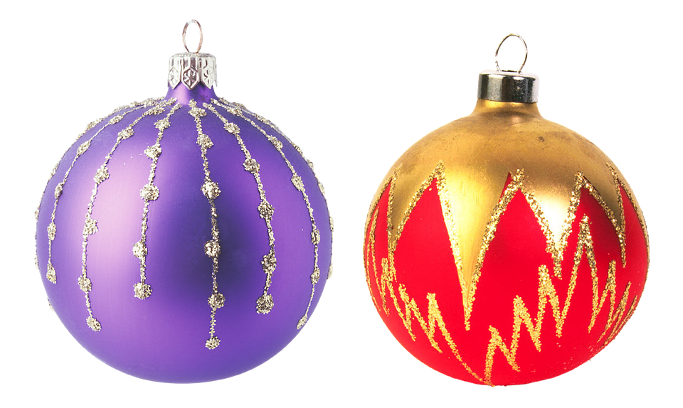 Christmas Ornaments Purpleand Gold PNG