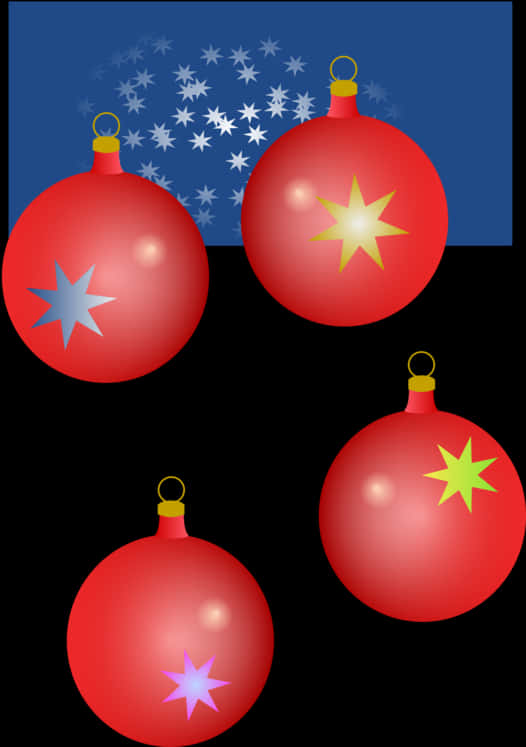 Christmas Ornaments Stars Background PNG