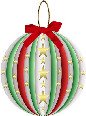 Christmas Ornamentwith Starsand Ribbon PNG