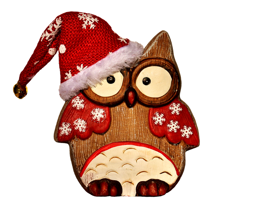 Christmas Owl Wooden Decoration PNG