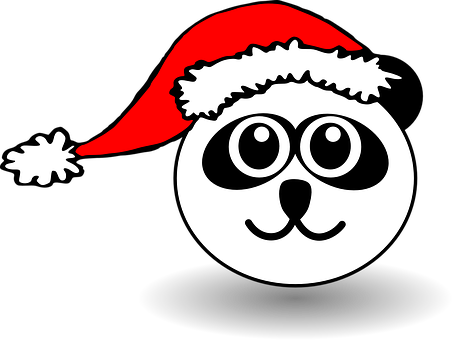Christmas Panda Cartoon PNG