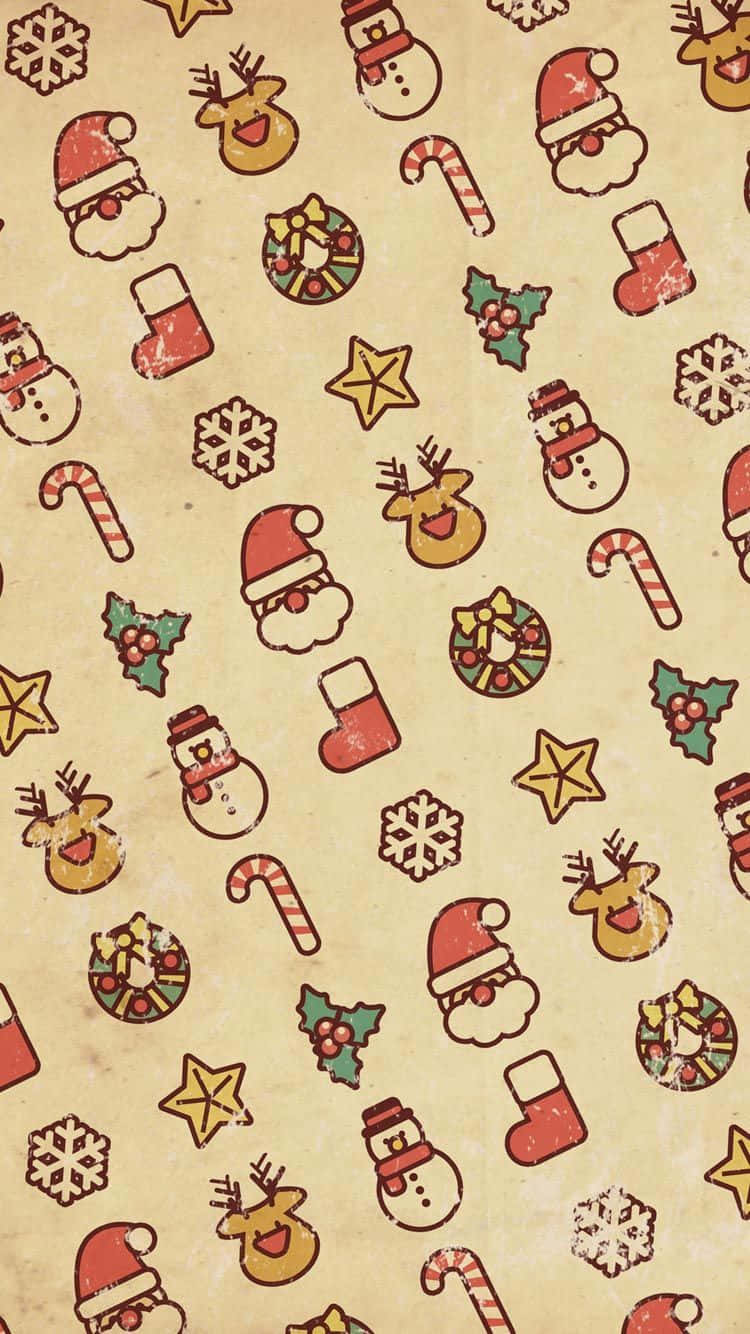 Aesthetic Christmas Stuff Pattern Wallpaper