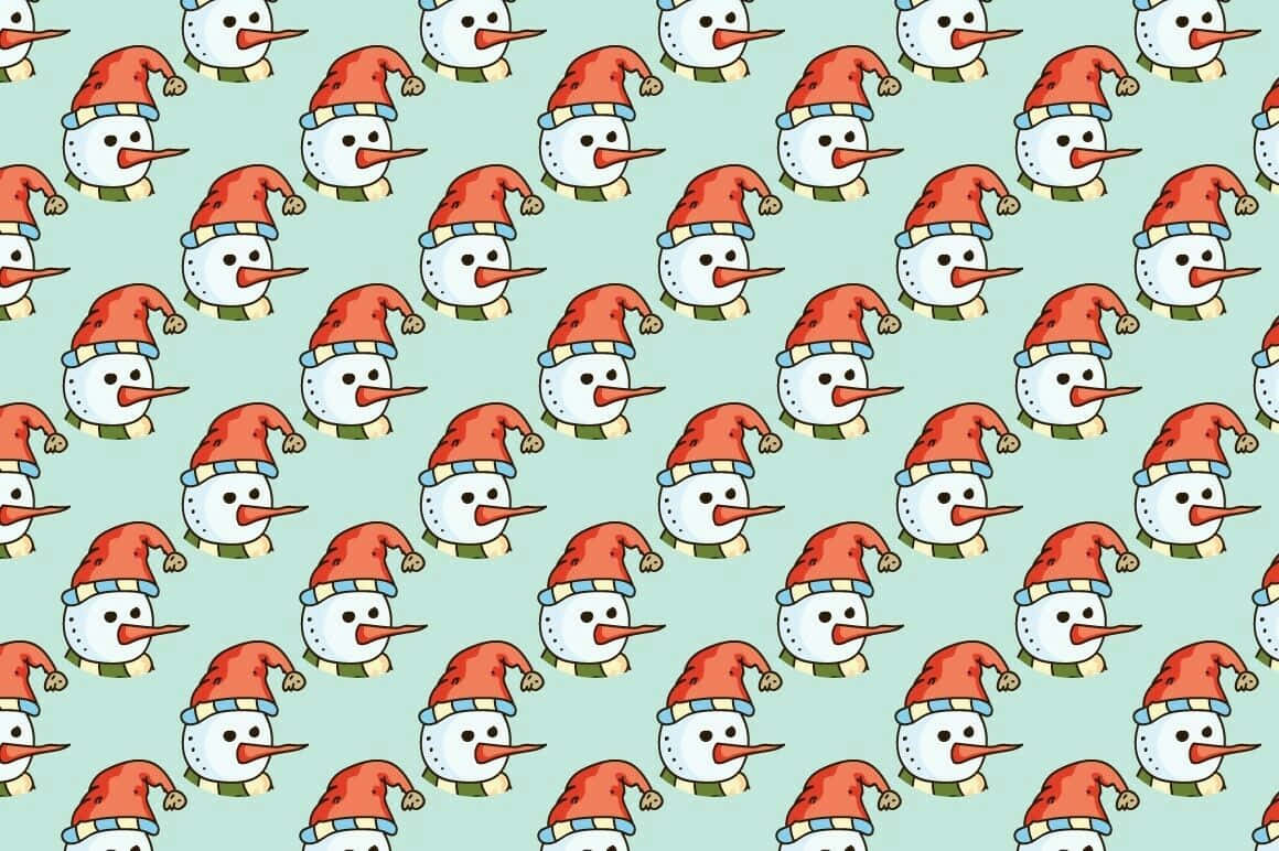 Snowman Christmas Pattern Wallpaper