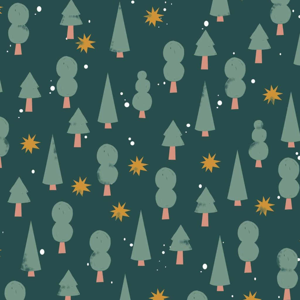 Juletræ ubrudt mønster Wallpaper