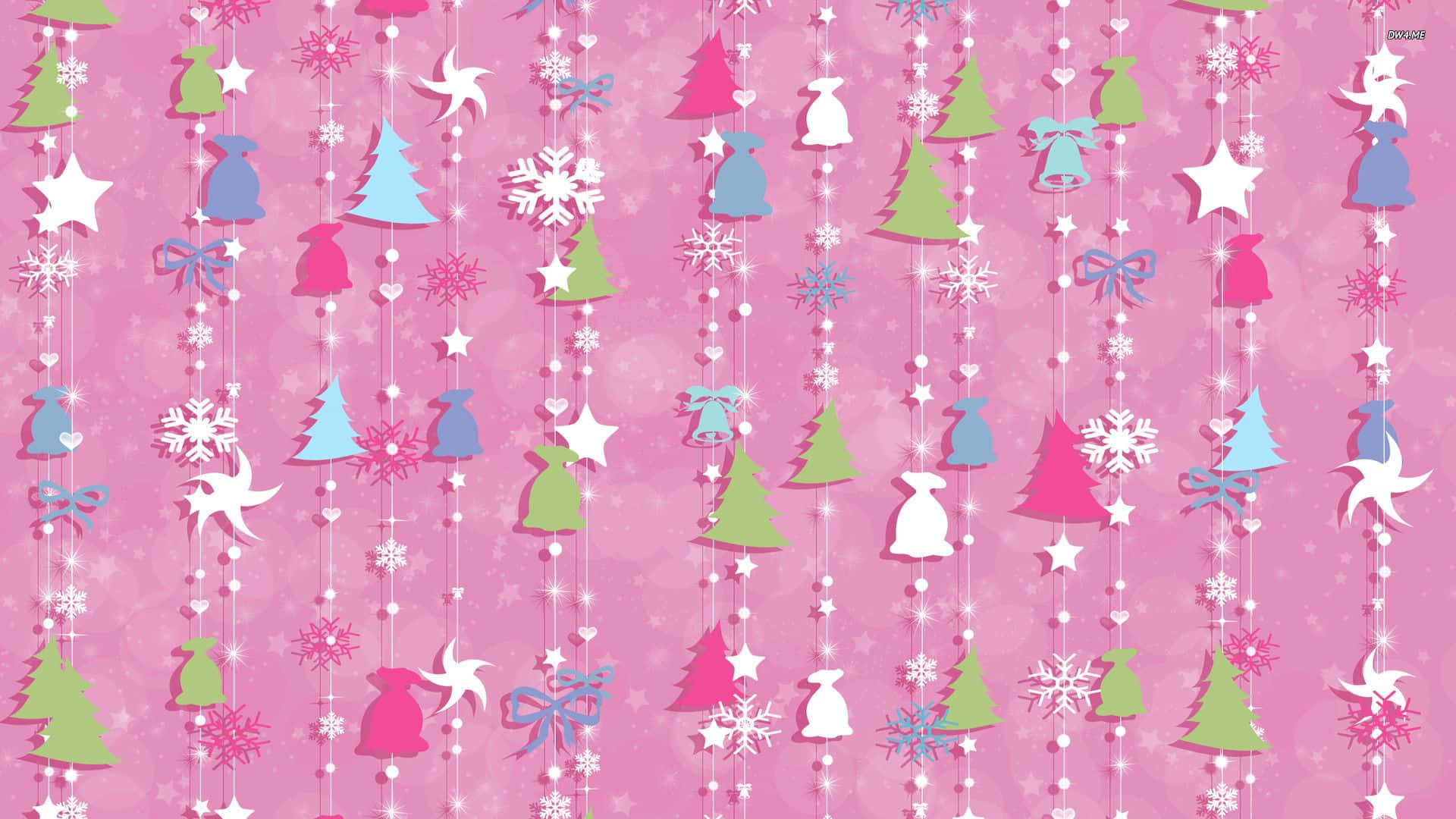 Christmas Pink Pattern Wallpaper