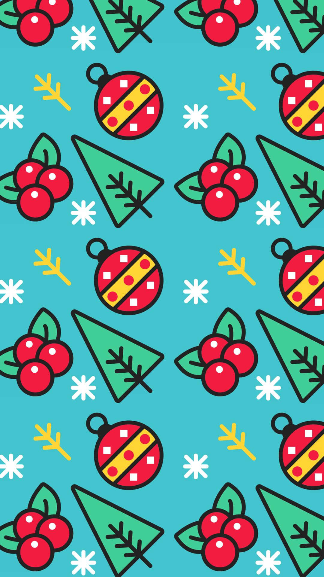 Digital Drawing Of Christmas Pattern Wallpaper