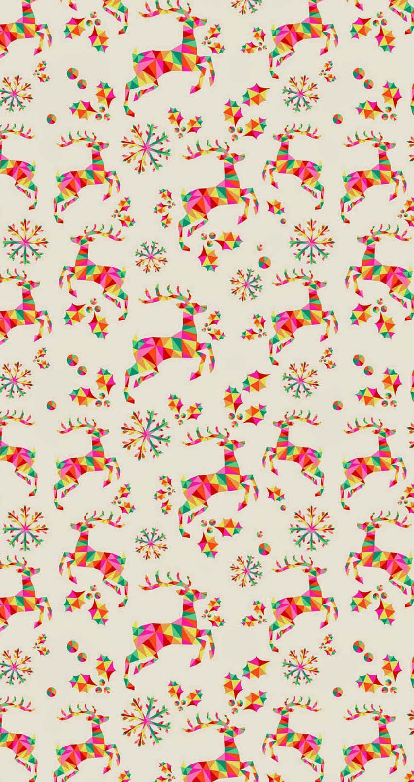 Reindeer Christmas Pattern Wallpaper