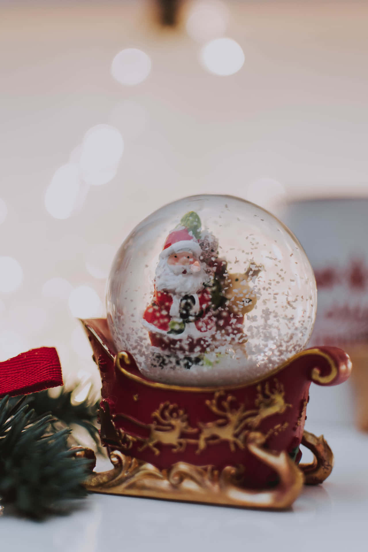 Santa Claus Snow Globe Christmas Photo Background