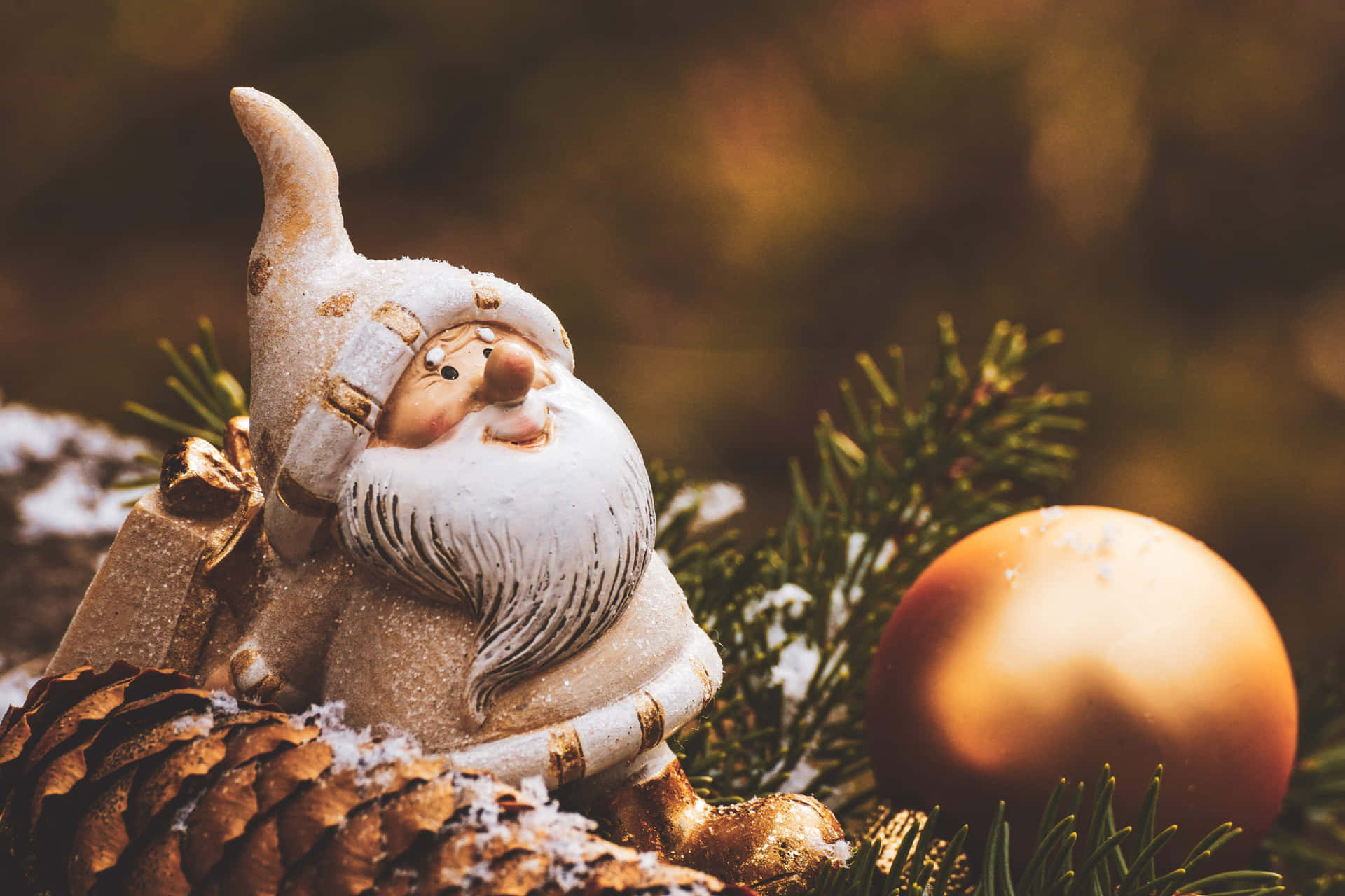 Cute Santa Figurine Christmas Photo Background