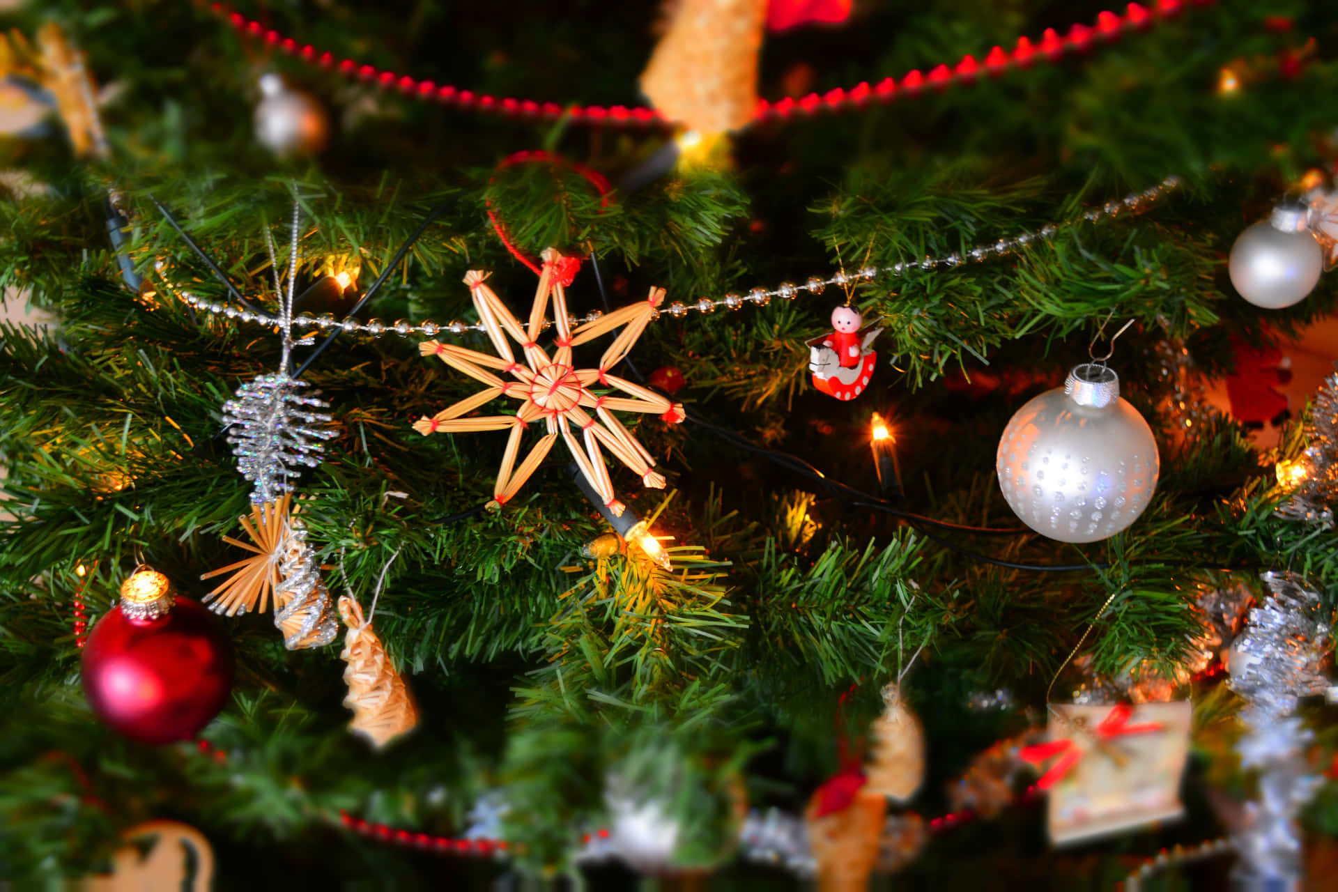 Christmas Ornaments Detail Photo Background