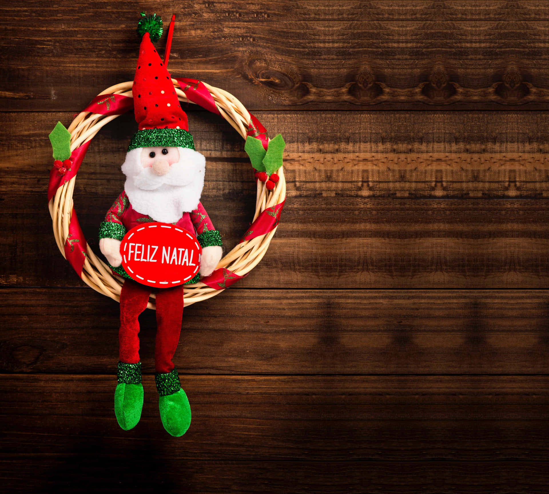 Santa Claus Wreath Christmas Photo Background