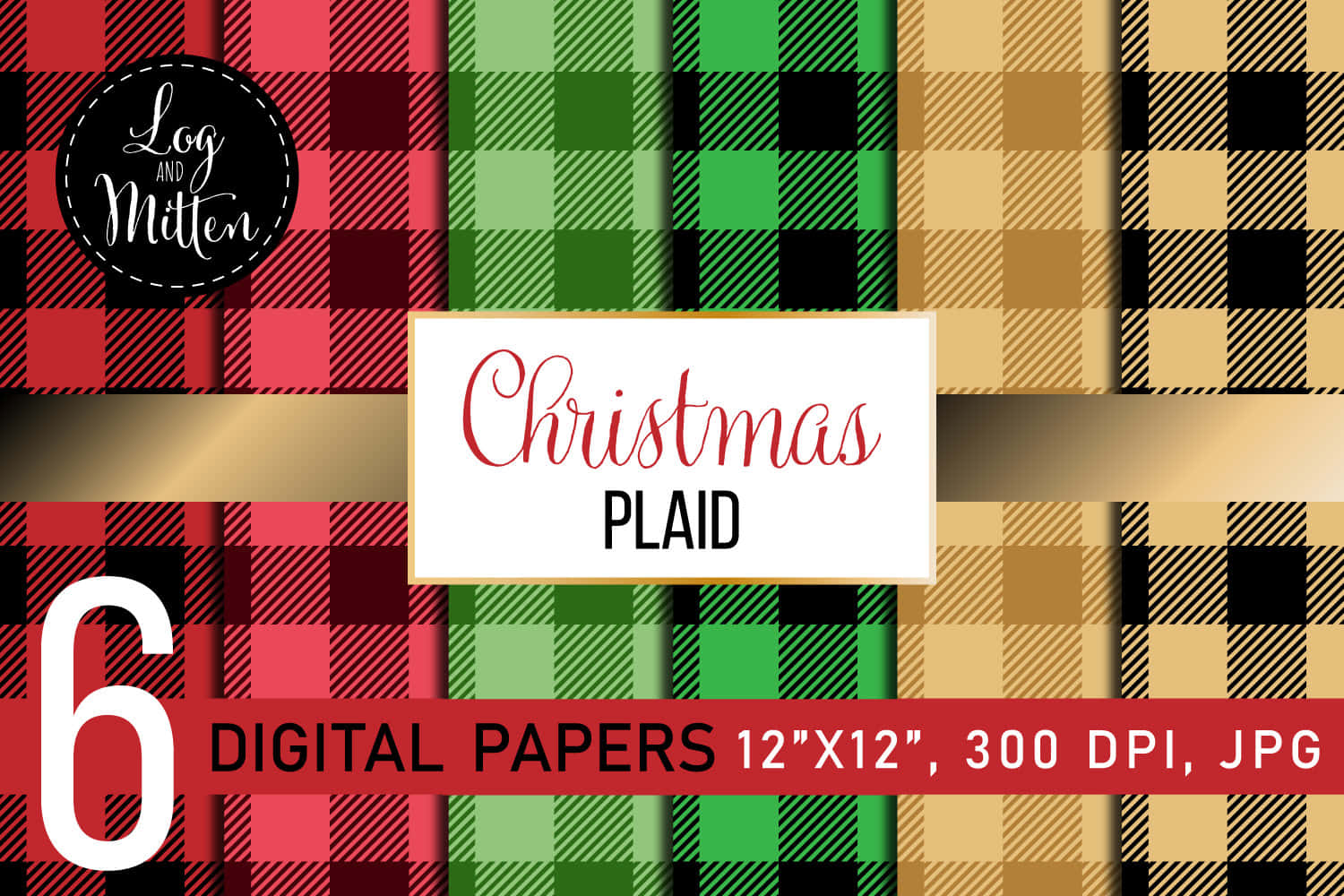 Christmas Plaid Digital Papers