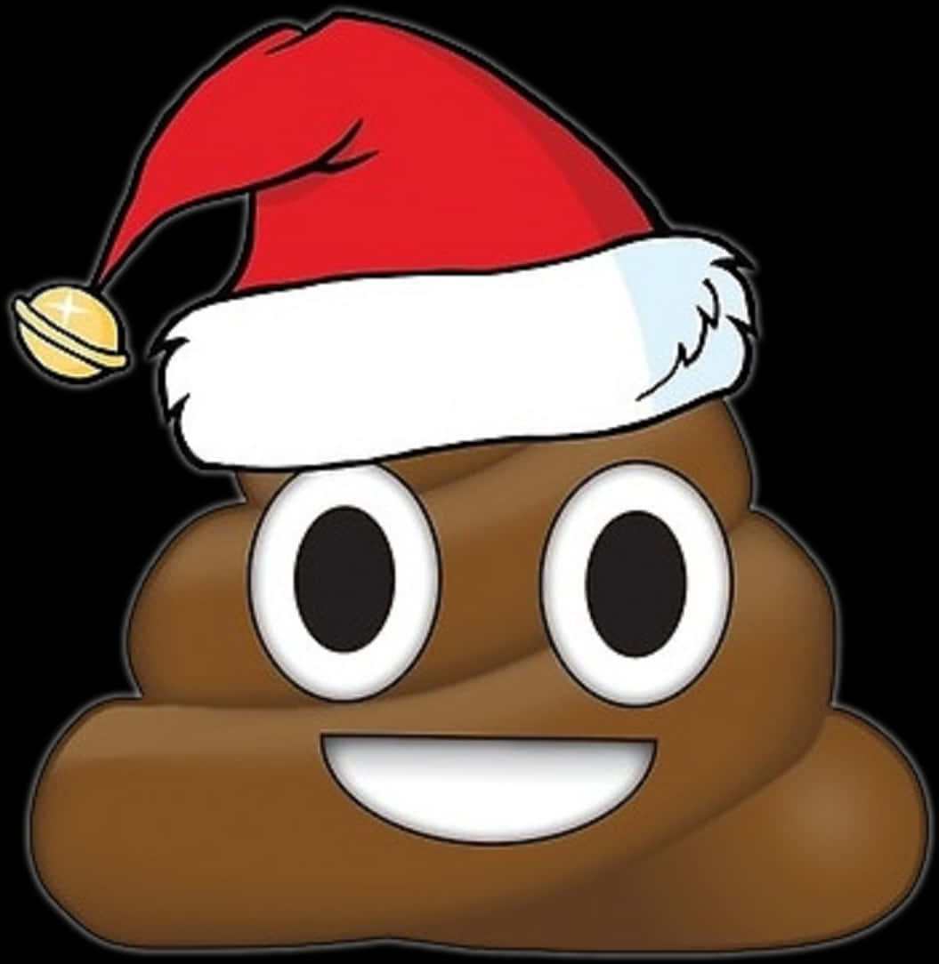 Christmas Poop Emojiwith Santa Hat PNG