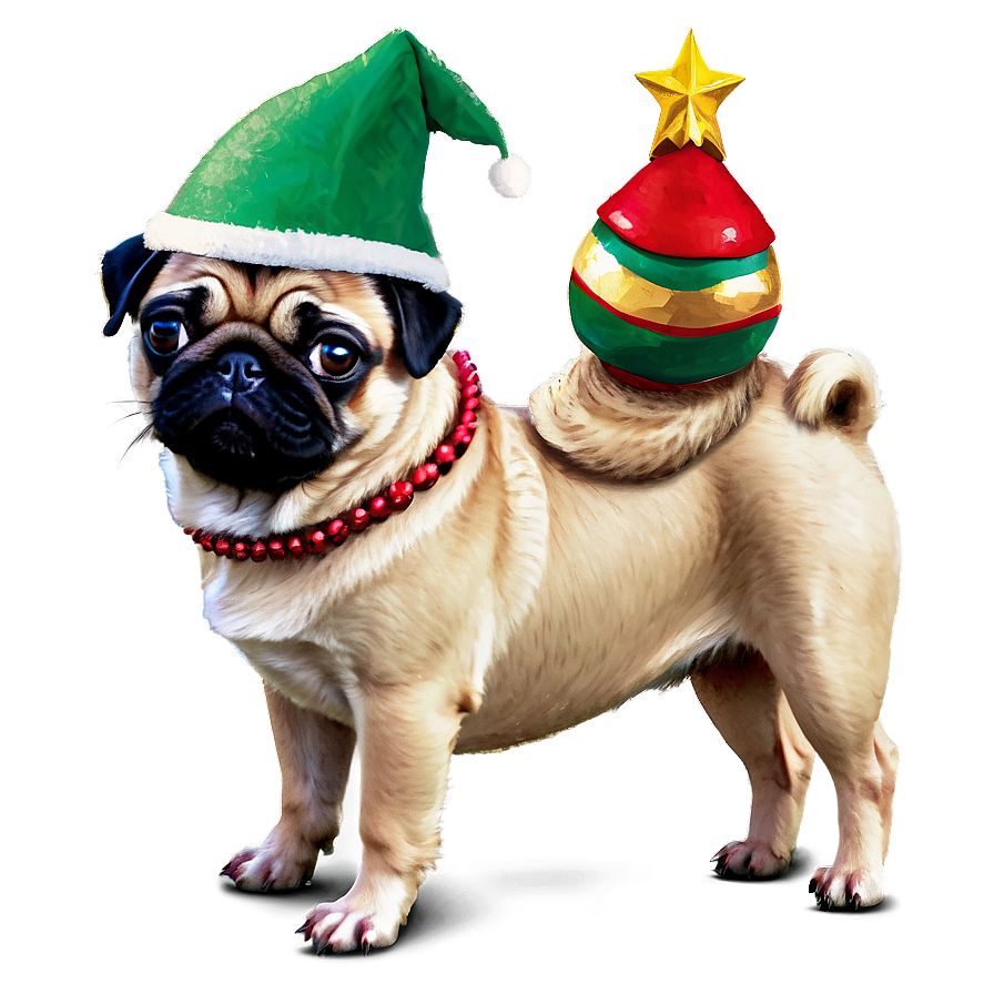 Christmas Pug Png 05232024 PNG