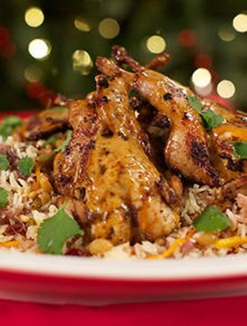Christmas Quail With Rice Wallpaper