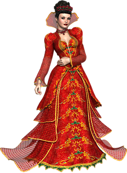 Christmas Queenin Red Robes PNG