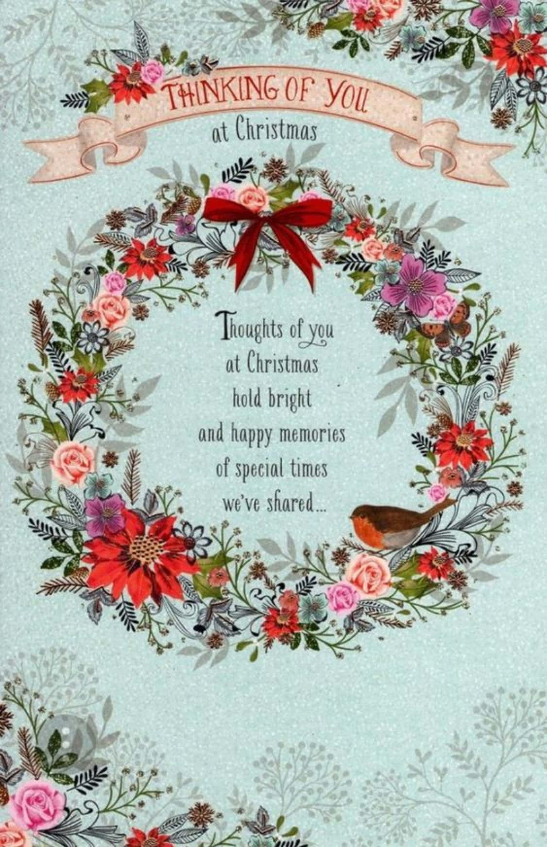 Christmas Quote Wreath Wallpaper
