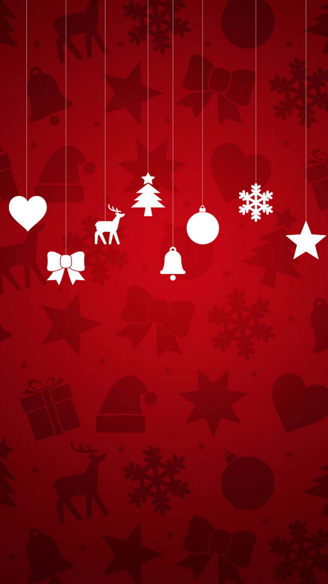 Christmas Decorations On A Red Background