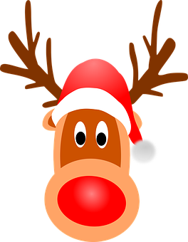 Christmas Reindeer Cartoon Santa Hat PNG